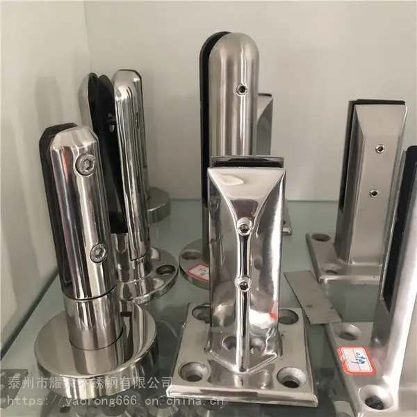 耀荣 304#不锈钢泳池玻璃夹6+6MM 精铸落地玻璃固定夹具
