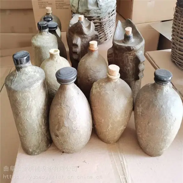 做旧1斤仿古糊纸酒瓶 洞藏系列酒坛 桑皮纸裱糊条编酒篓子