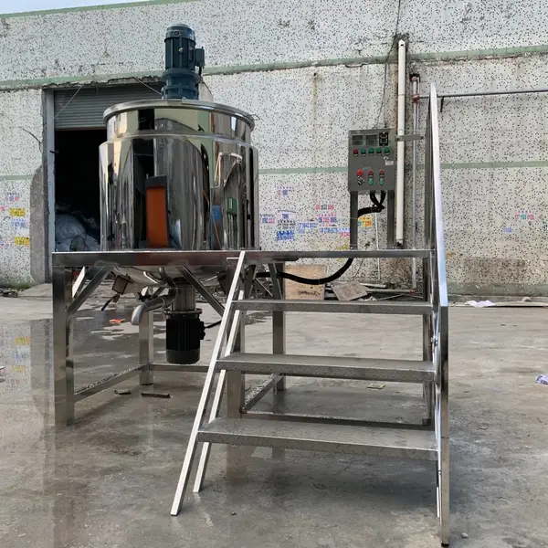潍坊500L抽真空机械密封反应釜 液体乳液膏霜搅拌锅非标定制