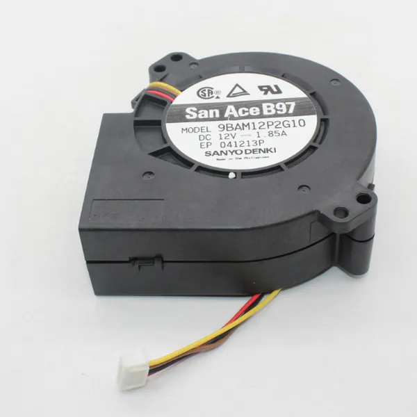 9BAM12P2G10全新三洋 9733 12V 1.8*** PWM离心鼓风机抽风烧烤炉风扇