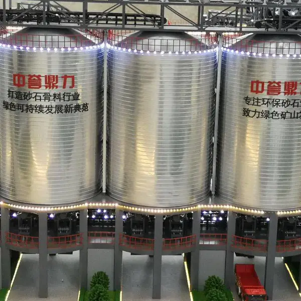 储粮钢板仓沙盘模型 仿真粮食入库出库工艺 企业展厅项目推介展示模型