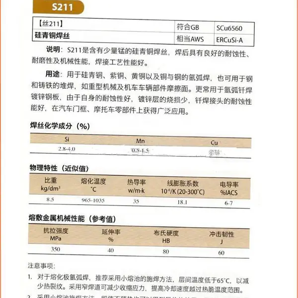 铝青铜焊丝 ERCuAl-A2 焊接阀门密封面 硬度高 韧性强
