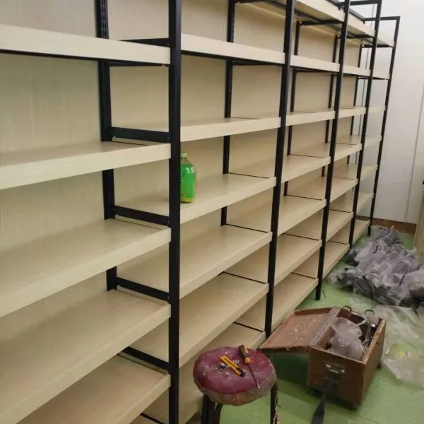 新款超市货架钢木货架文具货架图书货架小食品货架精品展柜