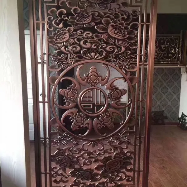 广东金筑达古铜激光铝雕花隔断屏风