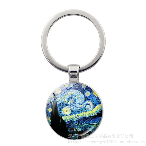 广东五金星空钥匙扣欧美饰品时光宝石金属钥匙圈