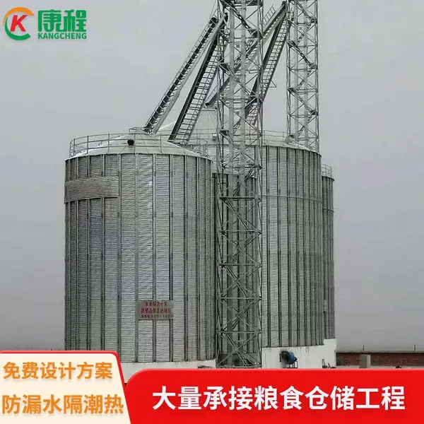 镀锌300吨立式钢板仓 康程装配式粮食储存仓 粮食储备单位用钢筒仓