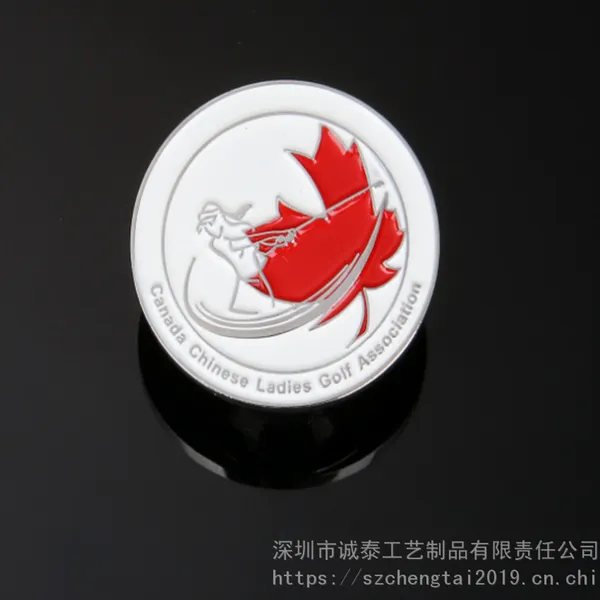 深圳高尔夫配件 金属枫叶帽夹 俱乐部纪念徽章