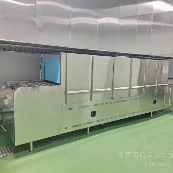 通道式蒸汽洗箱机 全不锈钢平铺式链网