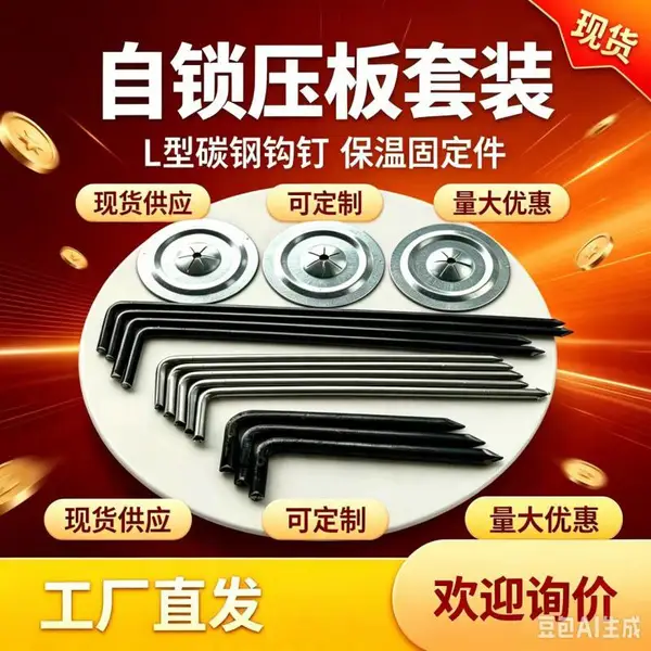 Q235镀锌保温焊接钉 L型锅炉保温钉 烟道固定钉自锁压板防锈耐用