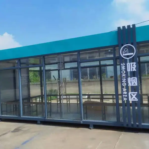 金同创岗亭 移动吸烟亭 玻璃吸烟亭 不锈钢吸烟亭 钢结构吸烟亭