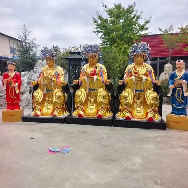2.1米三霄娘娘神像云霄 碧霄 琼霄送子娘娘感应三仙姑树脂佛像