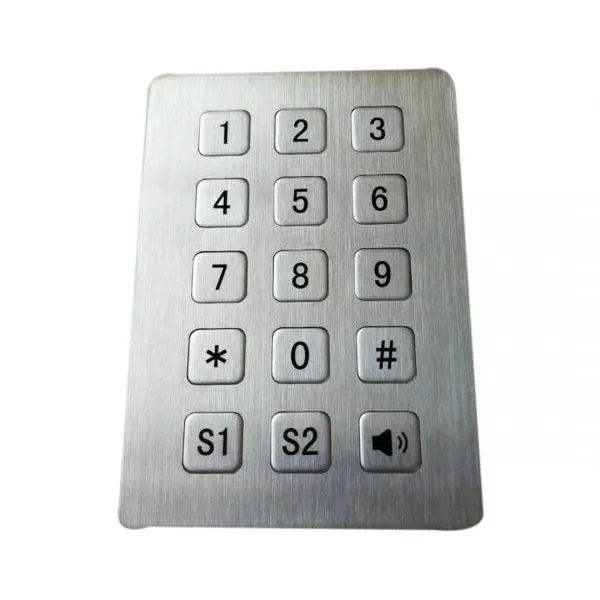 304不锈钢键盘,15位金属字符键,工业电话机专用拨号键盘,SIP-TK-25