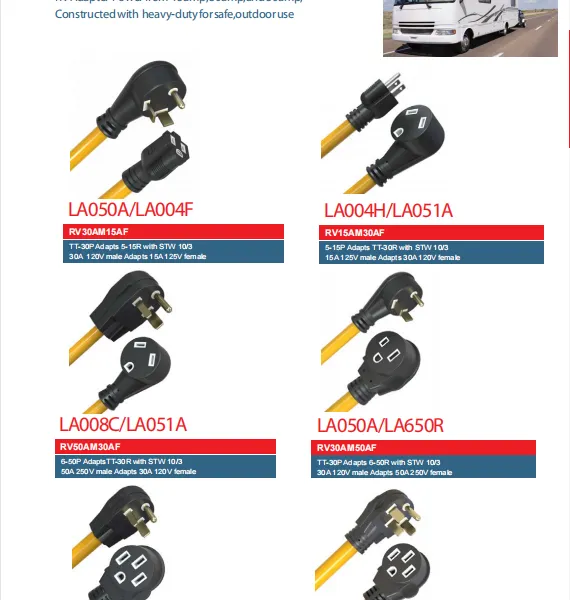 供应R.V 房车6-50P 14-50P TT-30P 30A/125V 250V 电源延长线