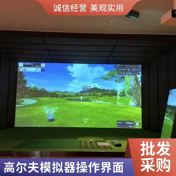 学校教学用室内高尔夫系统,模拟器双摄像头挥杆分析,可定制多工位