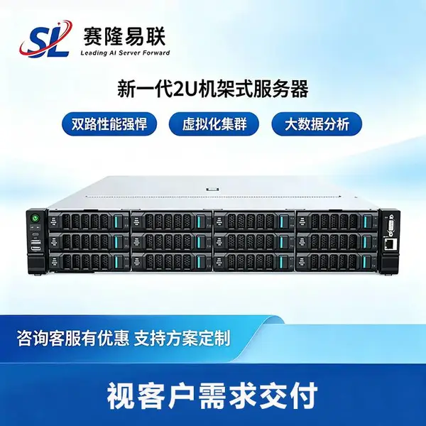 (2000W 双GPU)2U机架式服务器虚拟化主机 DeepSeek本地化部署 深度学习