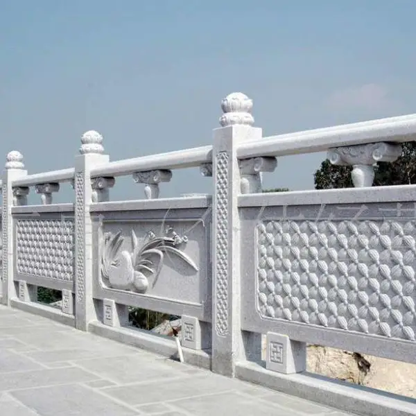 浮雕石材栏杆/花岗岩石雕护栏/石雕栏板设计效果图