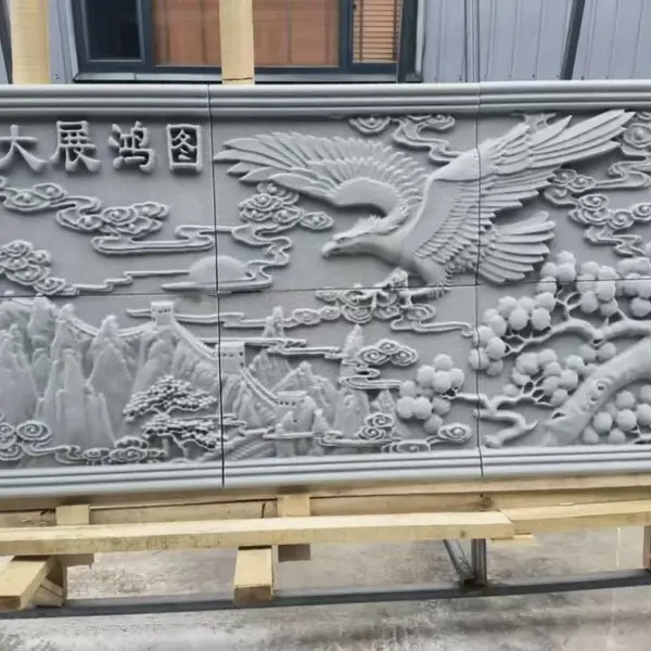 发泡陶瓷圆浮雕 构件定制加工新中式线条浮雕花板