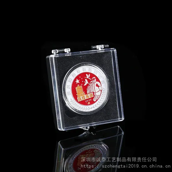 战役英雄纪念徽章圆形烤漆胸章亚克力盒子胸章
