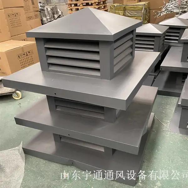 青岛方形百叶风帽 楼顶仿古中式C系列金属烟道装饰帽 定做电话
