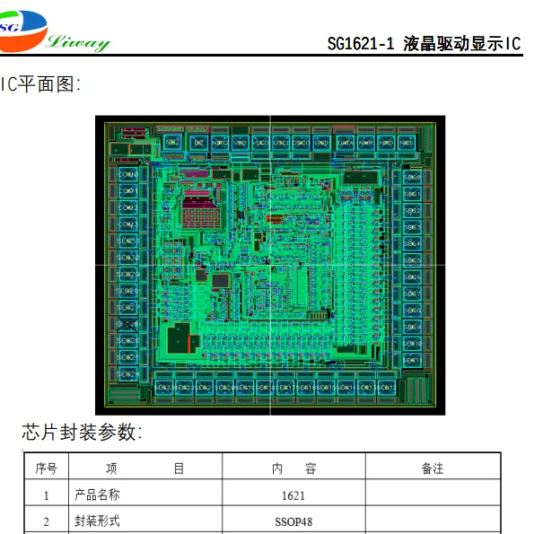 SG力威段码式LCD液晶显示驱动芯片液晶显示驱动IC SG1621 SSOP48