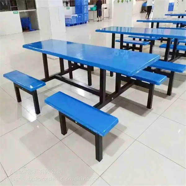 食堂八人餐桌椅图片 学校食堂餐桌椅胜辉工厂食堂餐桌椅批发