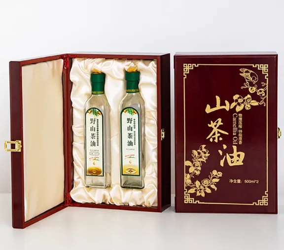 沙棘籽油木质礼盒 山茶油木盒 丹牡籽油竹盒生产定做厂家