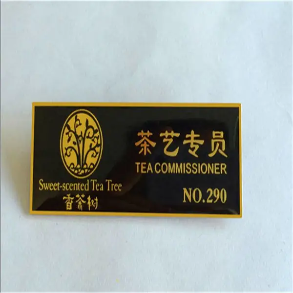 镀金烤漆胸牌定制 磁铁扣工号牌定做 销售员工作挂牌制作