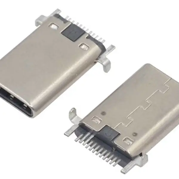 12P沉板TYPE-C公头 铆合贴板SMT OTG设备专用插头 USB3.1沉板接头