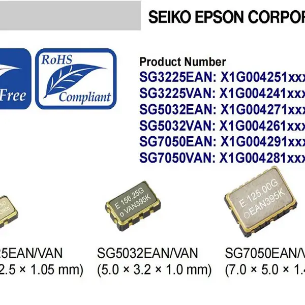 EPSON进口振荡器,SG7050VAN电子产品晶振,X1G0042810138贴片晶振