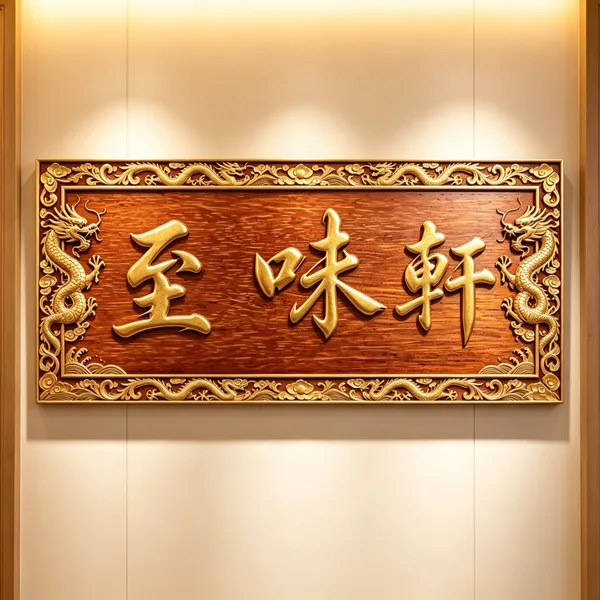 圆弧木刻对联定做 寺庙木楹联定制 店面招牌广告牌制作