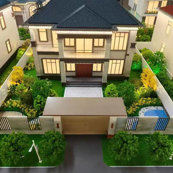 ?乡村自建专用沙盘平地坡地临水地块通用模型