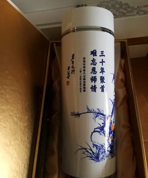 西安希诺双层玻璃杯 便携杯子手柄办公杯子水晶玻璃杯订购单位印字