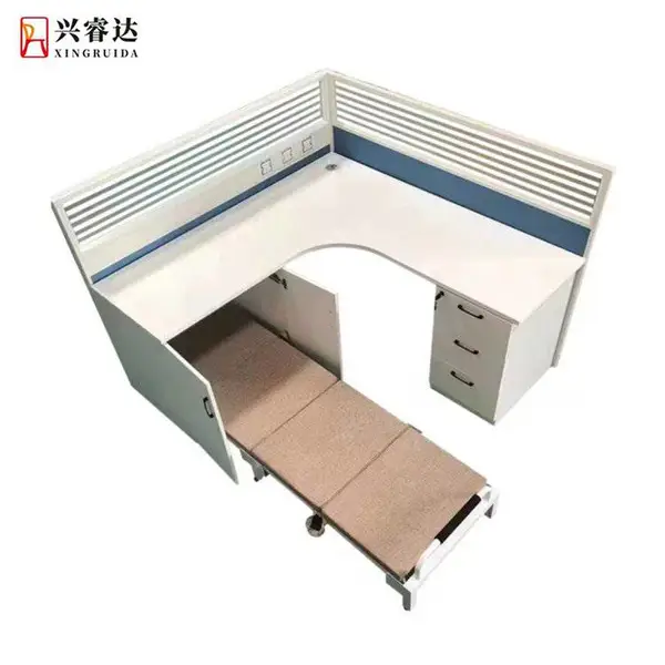 兴睿达 员工屏风工位带床现代简约员职员组合桌1800*1600*1100mm