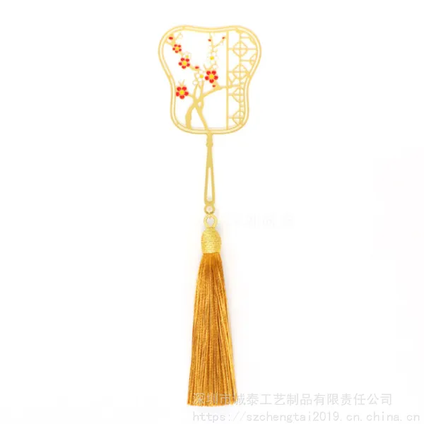 芭蕉扇烤漆书签,中国结书签制作,广东礼品生产厂