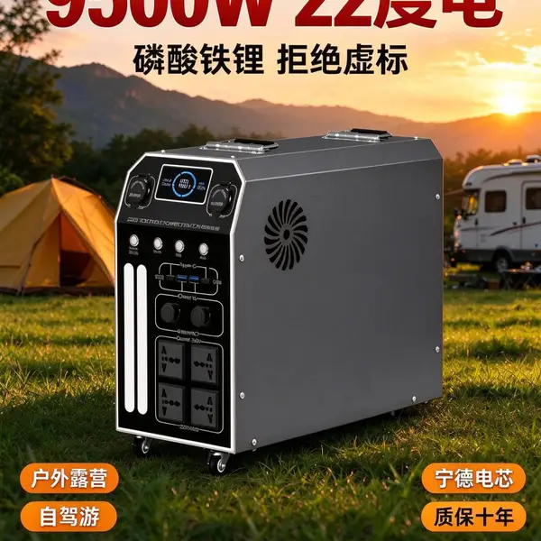 直播专用移动电源大容量储电瓶宁德时代6000W户外露营摆摊家用220V便携储能箱