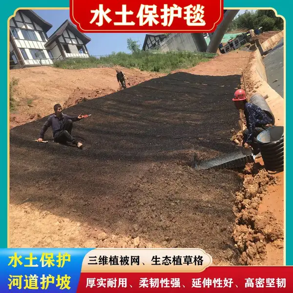 三维柔性水土保护毯7220河道生态毯7020防冲刷聚酰胺PA6保护毯