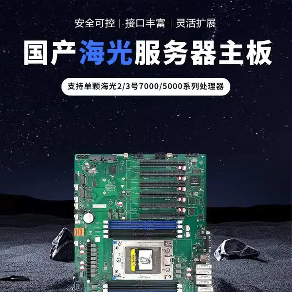 国产海光5000/7000系列 5380 7390CPU服务器主板GS0-5001搭载5个千兆国产工控机 服务器