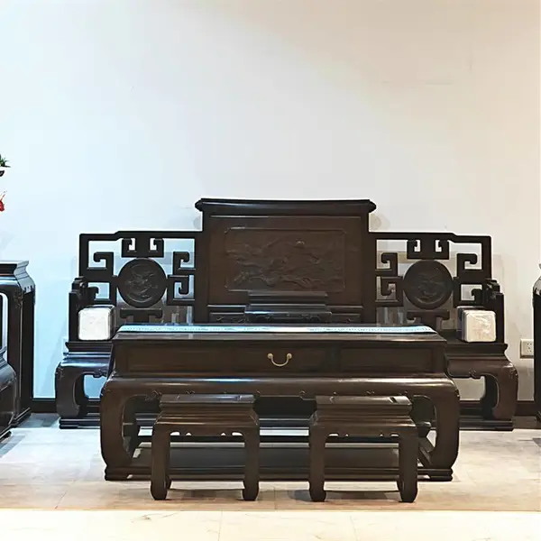 紫光檀沙发 国标黑酸枝客厅家具 华夏名琢工厂