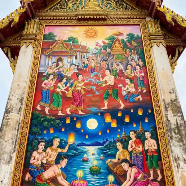 吉林别墅外墙浮雕彩绘,长春别墅庭院山水壁画,山庄仿古浮雕壁画
