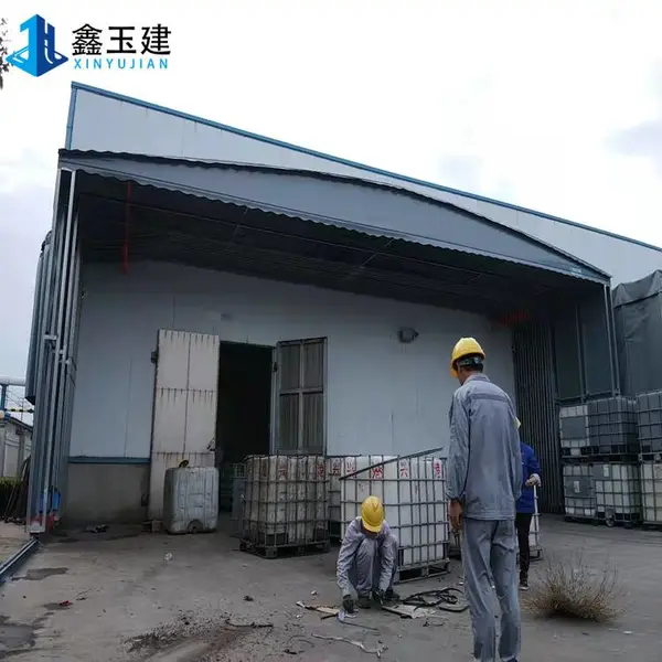 工厂大型封闭仓库雨棚活动伸缩遮阳蓬移动式推拉帐篷