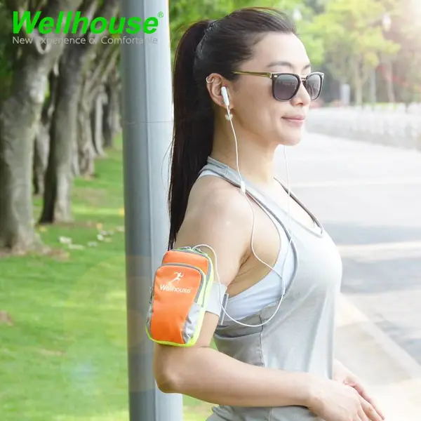 Wellhouse炫彩运动臂包M款 升级手机包户外运动跑步健身反光警示