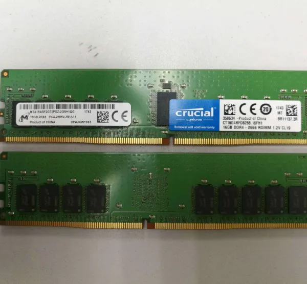 全新镁光原厂16G DDR4 2RX8 PC4-2666V服务器内存 ECC REG RDIMM