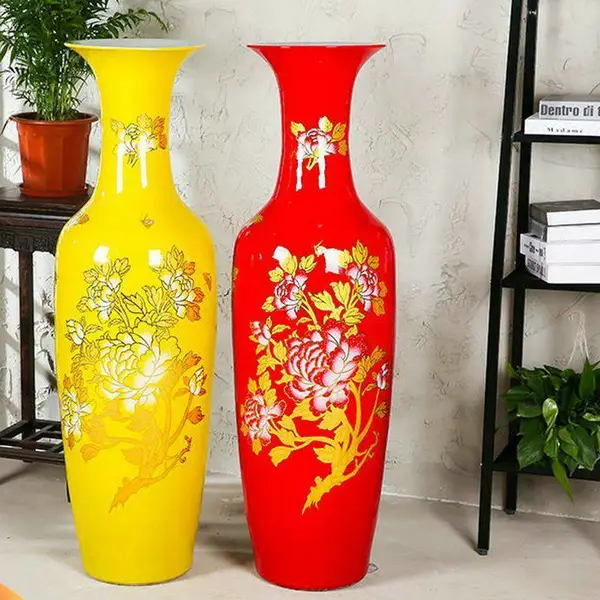 景德镇花瓶红大花瓶2米落地大花瓶中国红大花瓶- 供应商网