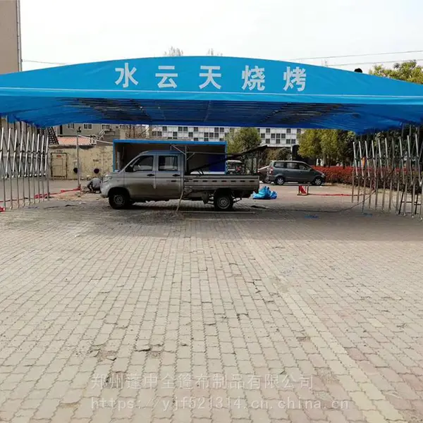 顺发销售电动推拉篷 定做活动雨棚 移动伸缩蓬 施工帐篷
