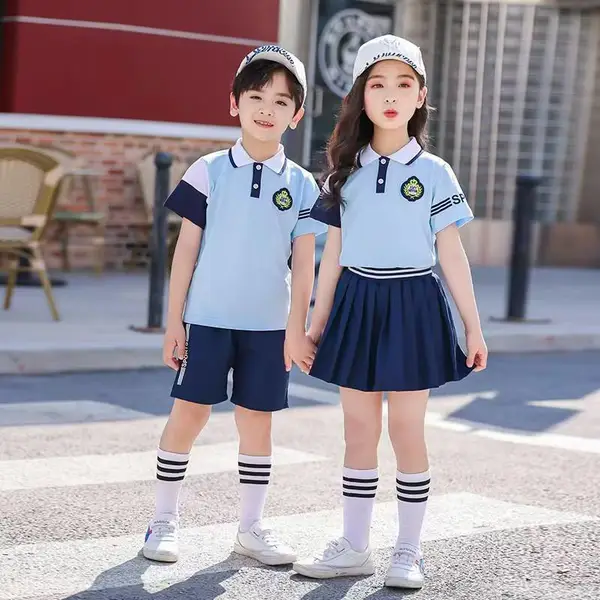 校服套装小学生短袖夏装儿童运动会班服纯棉毕业幼儿园园服可定制