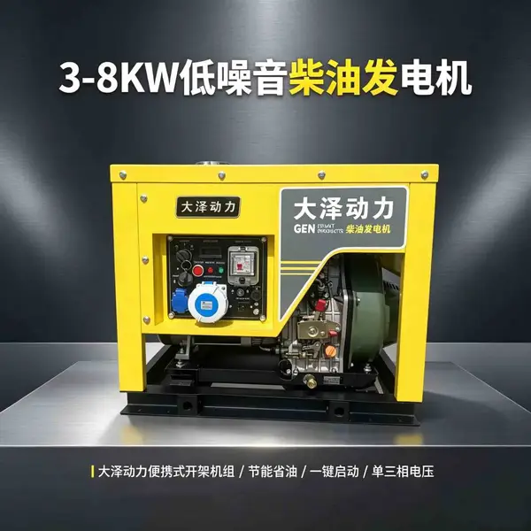 野外开荒工程3KW开架式柴油发电机燃油经济