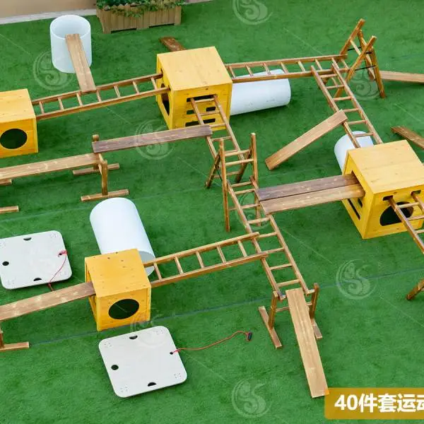 40件套运动组合丨户外安吉游戏丨单梯双梯攀爬箱滚筒平板车丨幼儿园户外游戏材料向天歌丨安吉游戏厂家