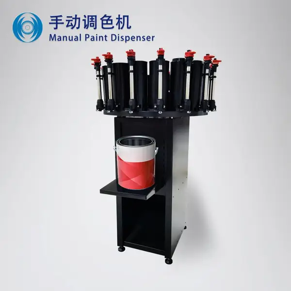 乳胶漆涂料调色 PP塑料调色桶双泵双标尺锁定手动调色机色设备