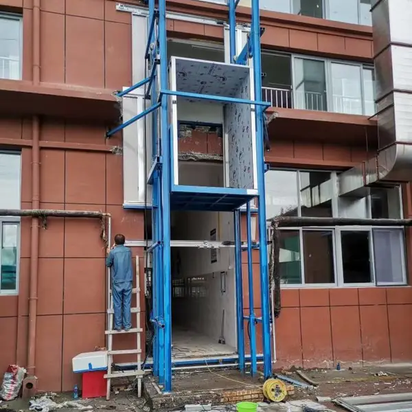 宁瑞小型升降货梯 厂房专用货物导轨提升机 链条式液压举升机导轨链条式