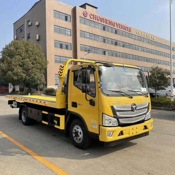湖北清障车厂家 福田欧马可黄牌清障车 黄牌一拖二楚胜清障车